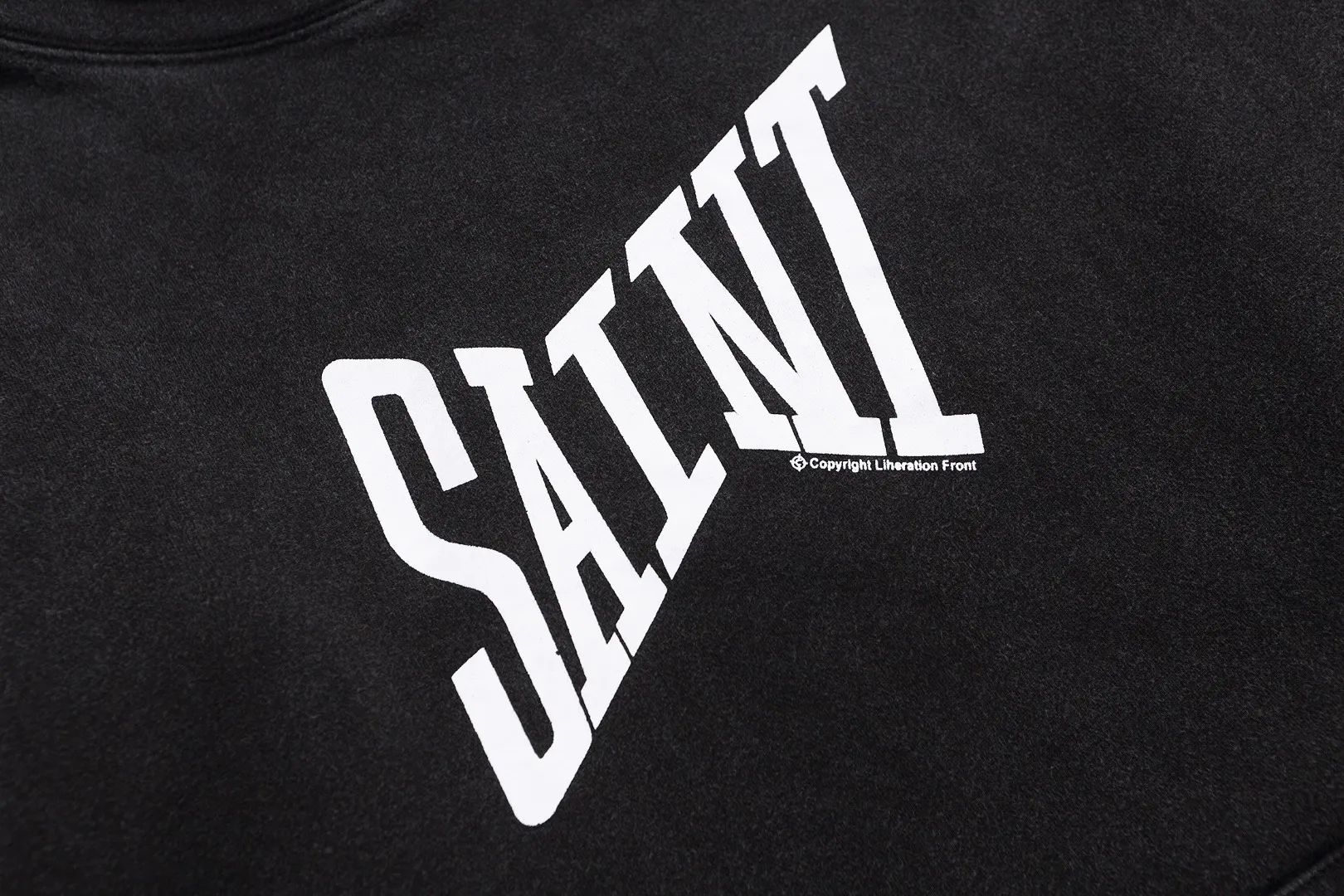 Saint Michael SAINT basic letter print distressed washed loose hoodie plus velvet loose sweatshirt Fabric: 420g Style number: SM633 Size: S-M-L-XL Color: black-dark green Price: P236